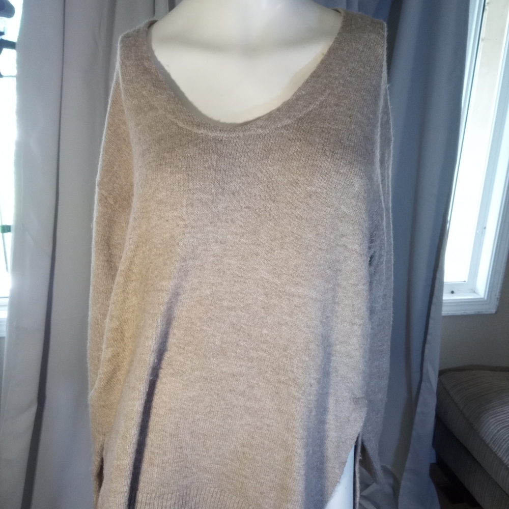Dex Tan Crew Neck Sweater with Chunky Knit Texture